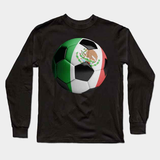 Mexico Soccer Ball Long Sleeve T-Shirt by reapolo